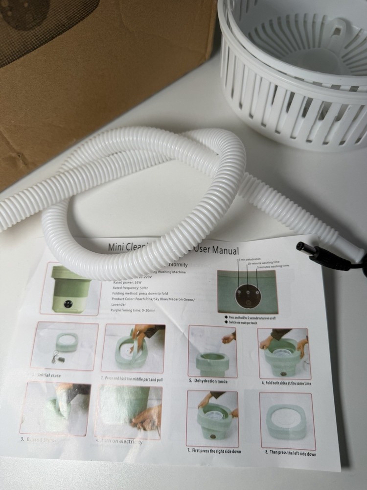 Mini Folding Portable Washing Machine Purple, Dehydration Mode, Timer Settings