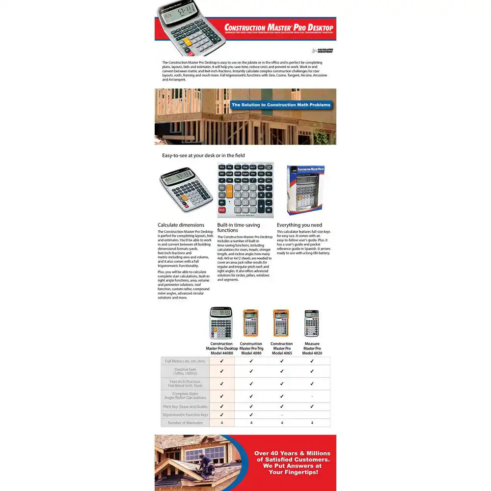 Construction Master Pro Desktop with Full Trigonometric Function
