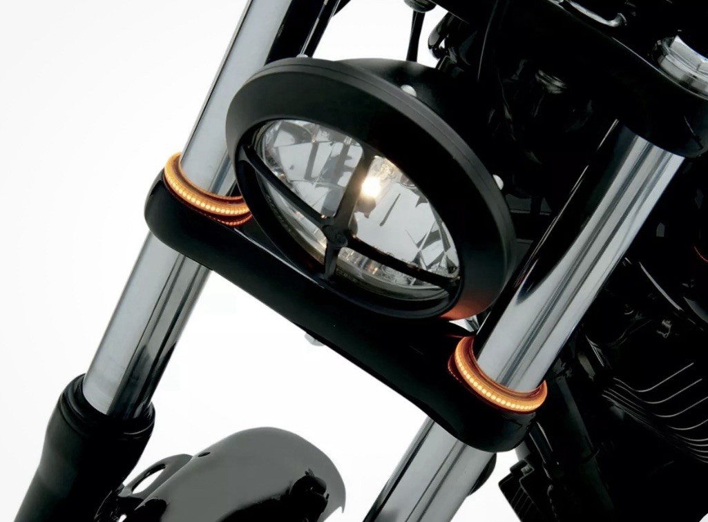 Custom Dynamics TruWrapz LED Front Turn Signals 49mm Forks Amber Smoke Harley A1