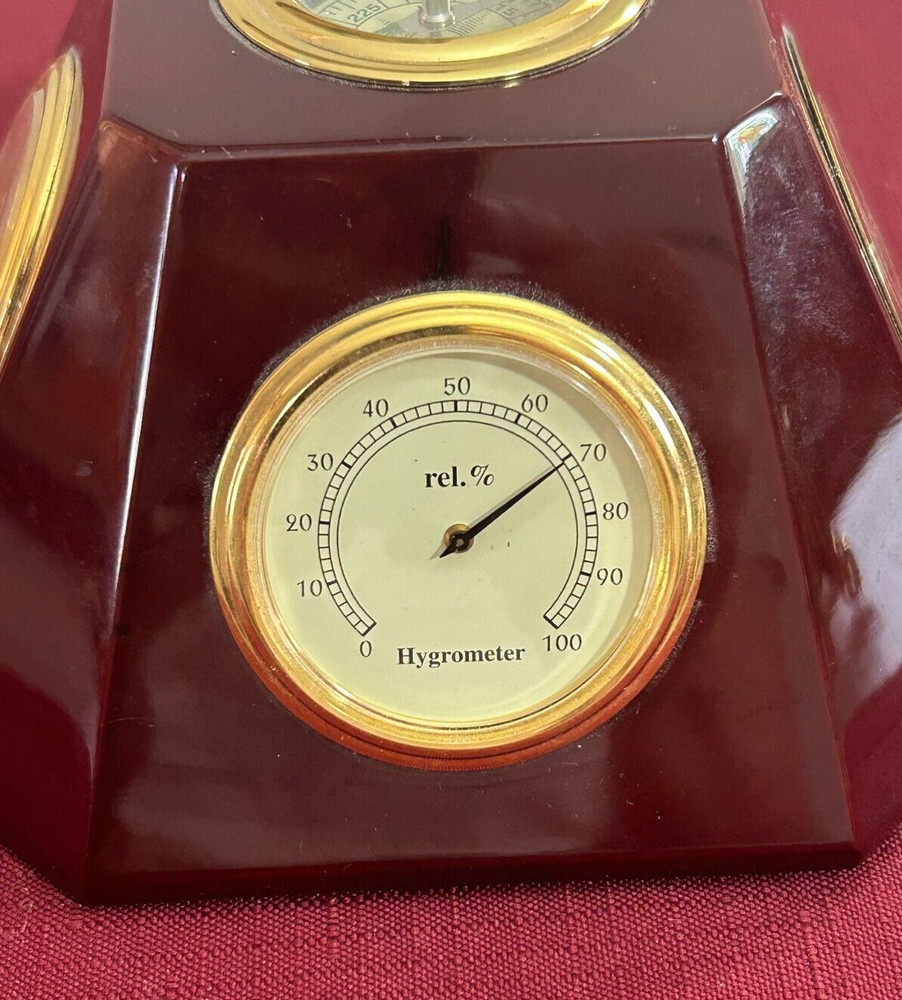 Clock Hygrometer Thermometer Compass combo Swivel Desk accessory