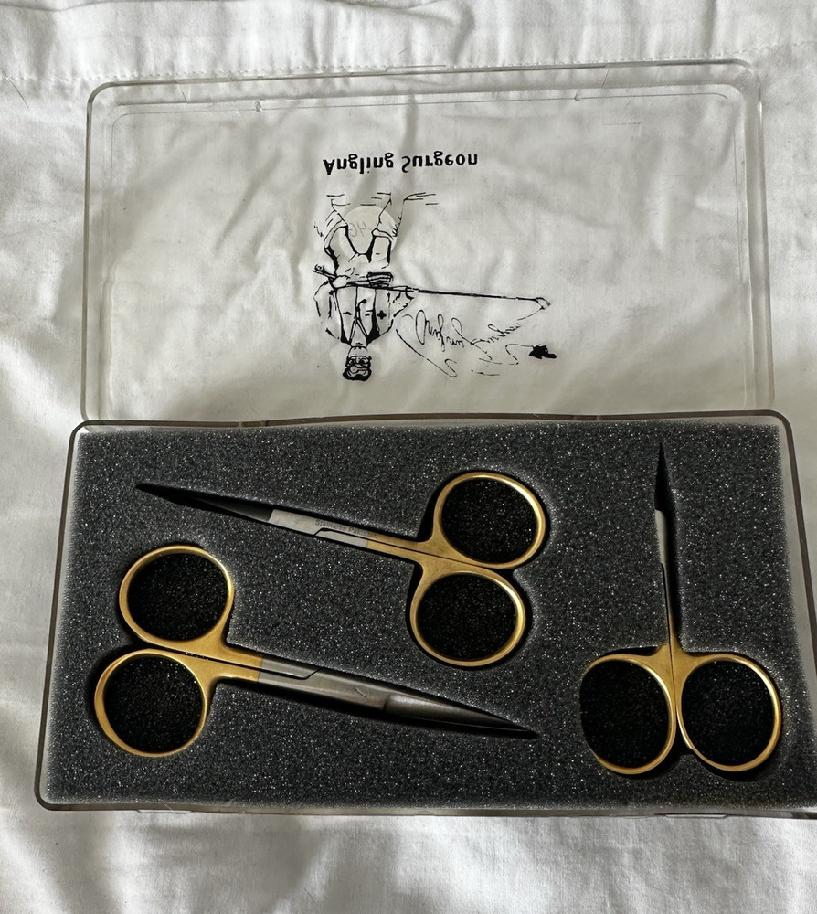 Angling Surgeon Fly Tying Scissors 3-Pack Gold Black Silver