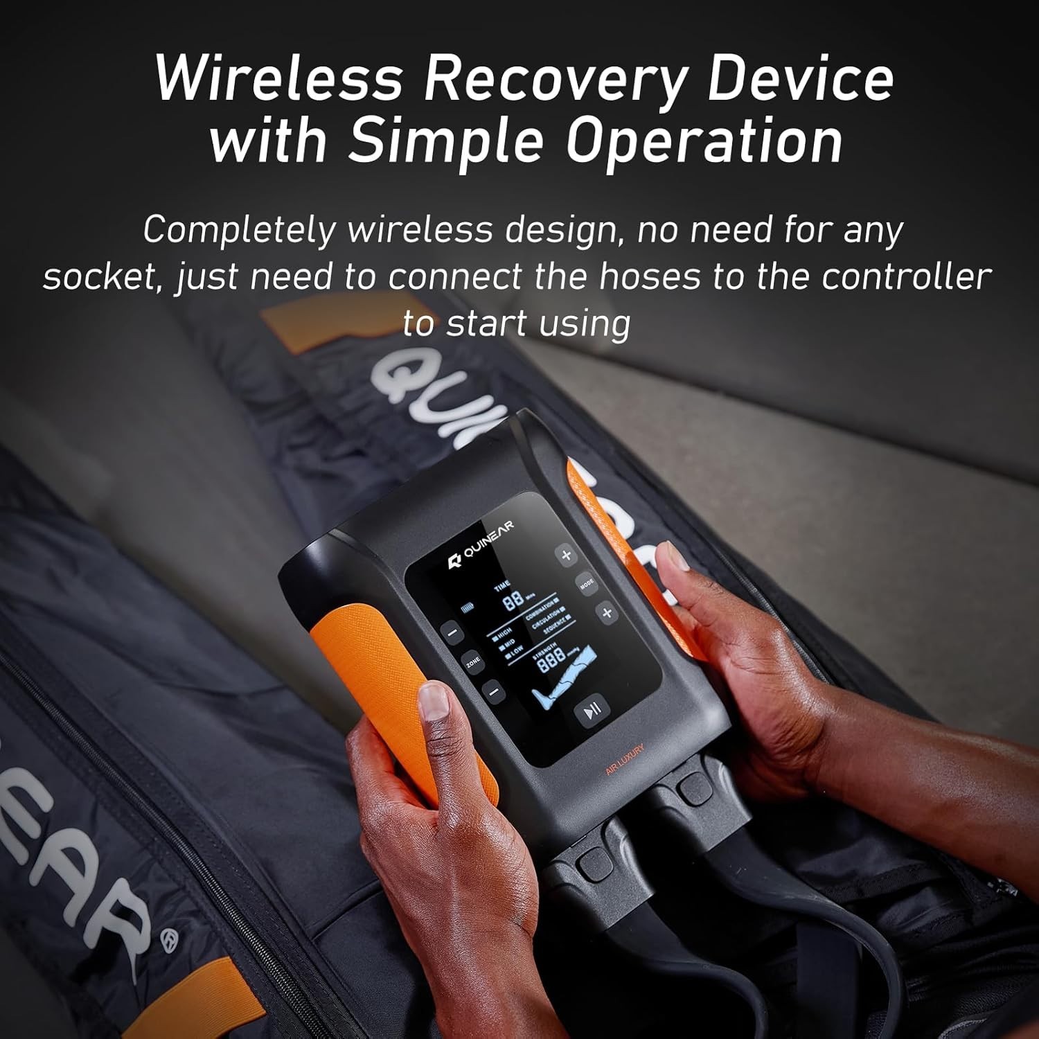 QUINEAR Professional Leg Recovery System, Cordless Air Compression Size M, QN90M