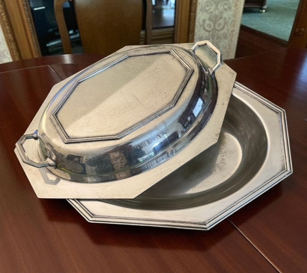 EPNS Silver Plate COVERED SERVING DISH Handles Use as 1 or 2 Vintage