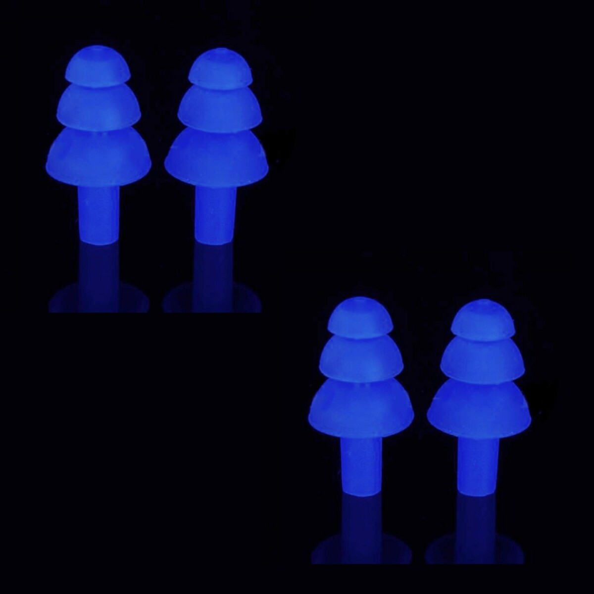 2 Pairs Diving Earplugs Waterproof Swimming Silicone Blue Ear Plugs Motorcycle