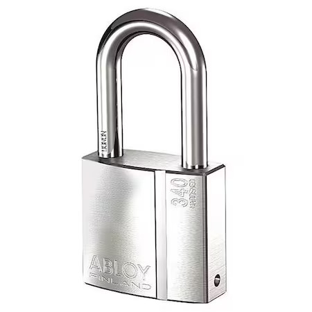 Abloy Pli340/50B-Kd Padlock, Keyed Different, Long Shackle, Rectangular Brass