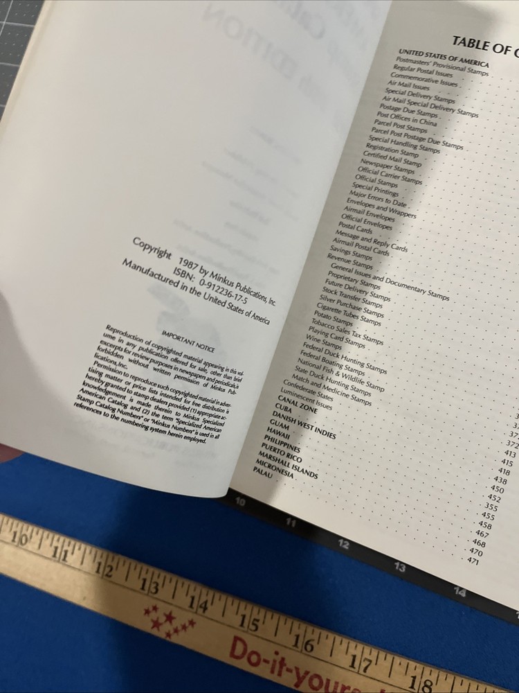 Minkus 1988 Specialized American Stamp Catalogue 28th Edition