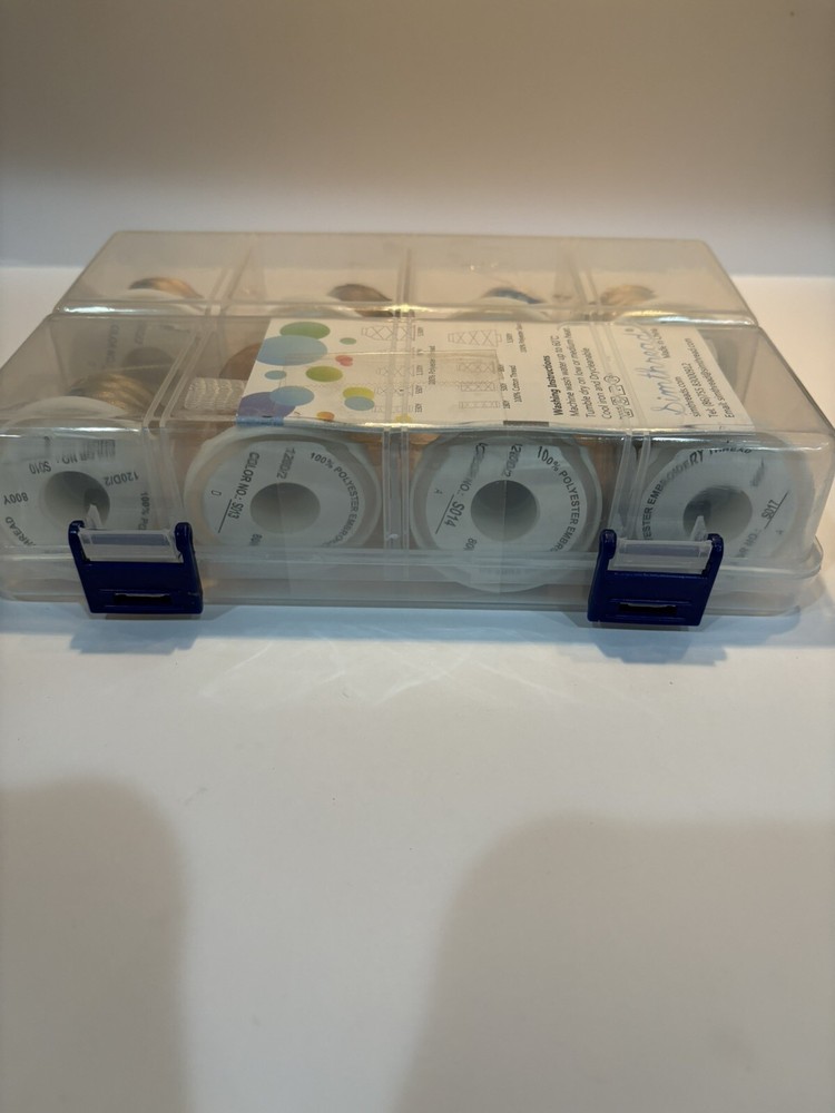 Simthread Embroidery Thread 8 Brown Spools with Storage Box, 800 Yards Polyester