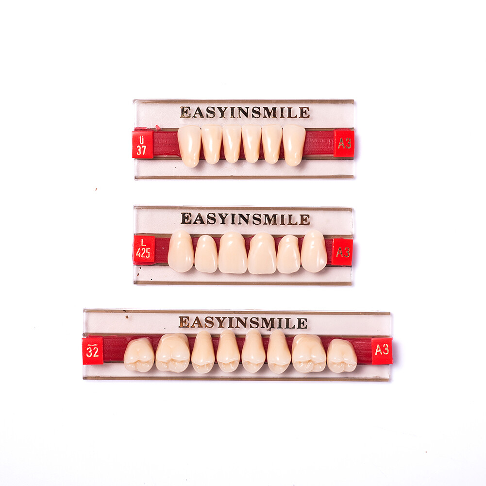 Easyinsmile Dental DIY Acrylic Resin Denture False Teeth Set/Upper/LowerA1/A2/A3