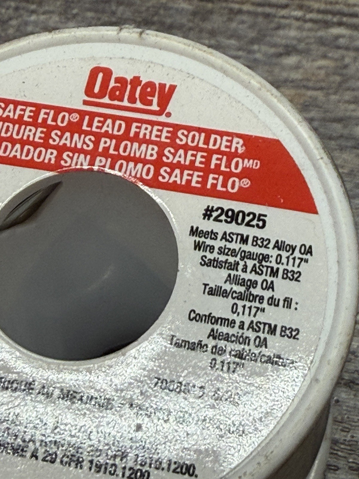 Oatey 1 Lb Safe Flo Lead Free Solder #29025 Silver Bearing NEW