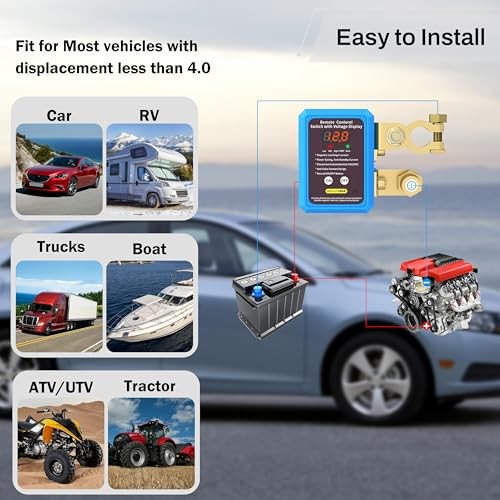 Kill Switch for Car with Led 12V 240A Disconnect Switch with LED Display