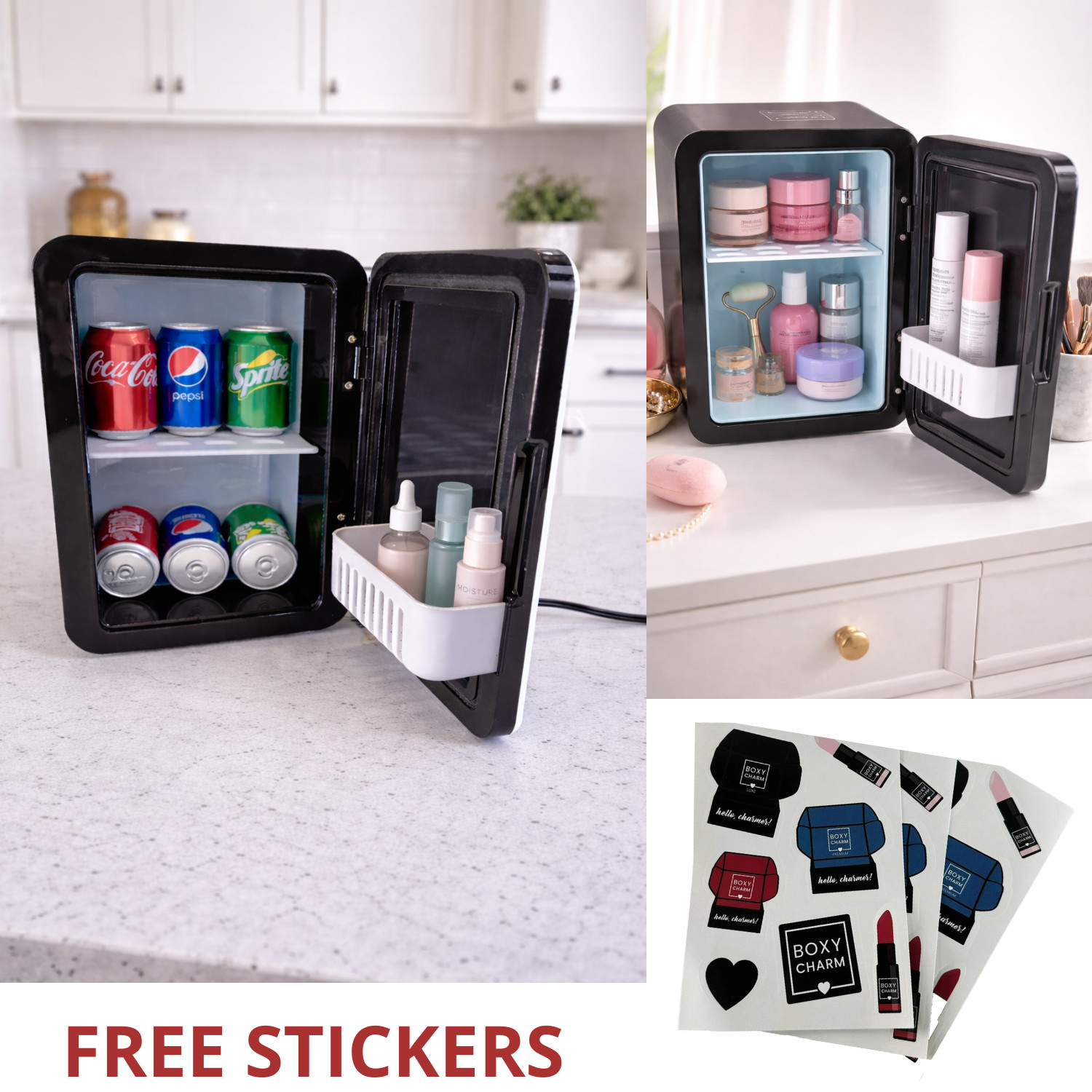 4 Liter Mini Fridge Cooler and Warmer with LED Light For Skincare and Drinks