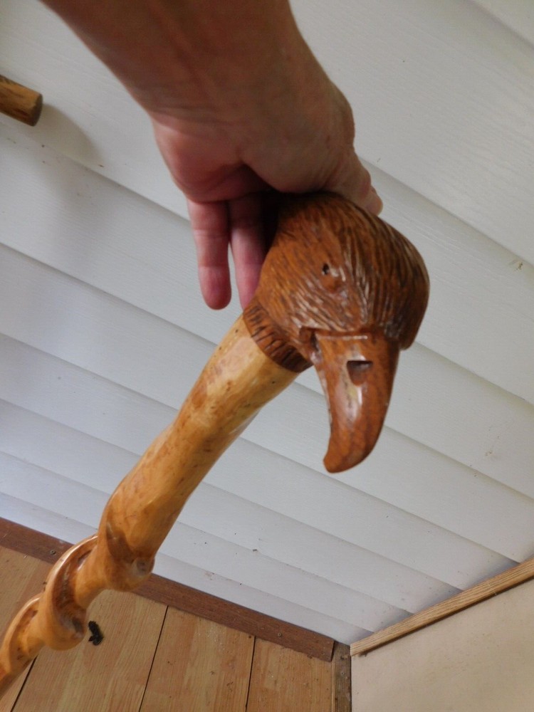 Eagle Head Twisted Wood Solid Walking Stick