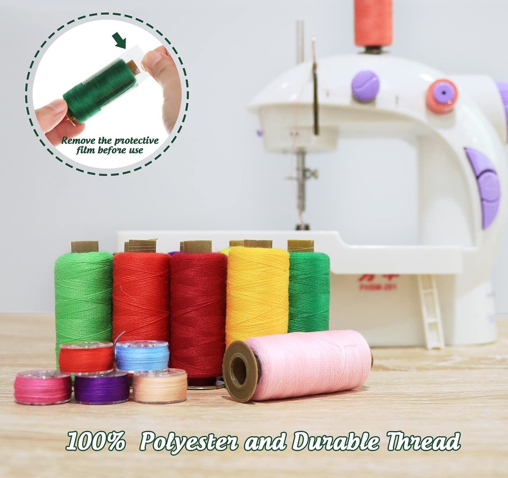 95Pcs Bobbins Sewing Thread Kits, 400 Yards Per Polyester Thread Spools with ...