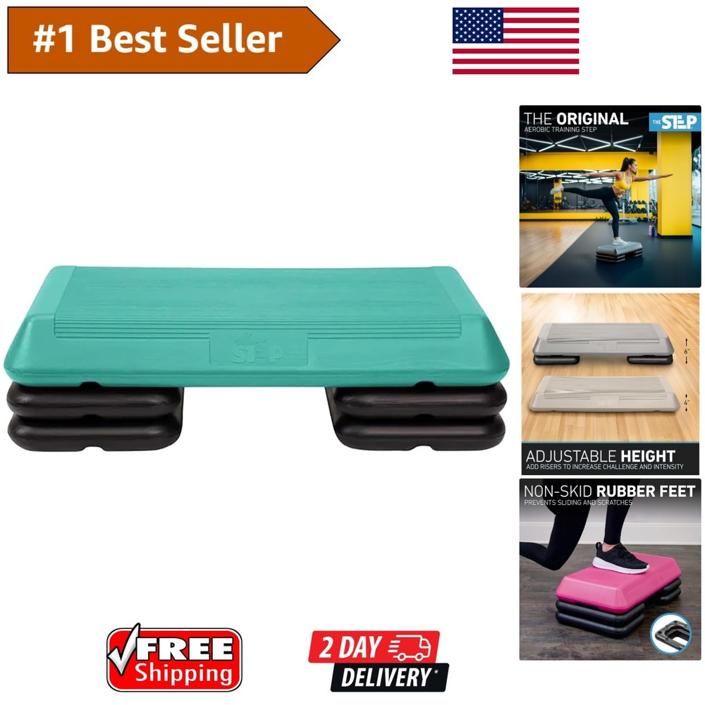 Portable 5 lb Exercise Step Platform with Resistance Band Notch & 4 Risers