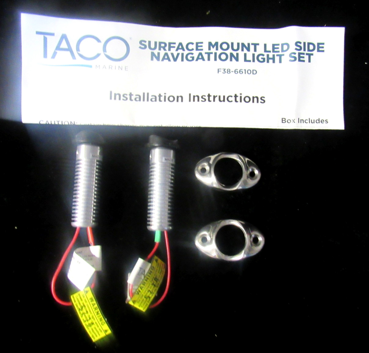 Taco Marine F38-6610D Surface Mount LED Navigation Light Set Red & Green