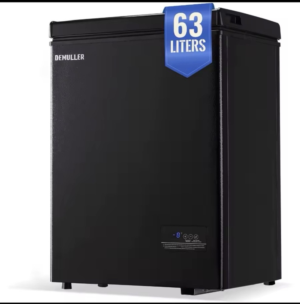 63L Mini Deep Freezer  With Electronic Temperature Control Panel - Black