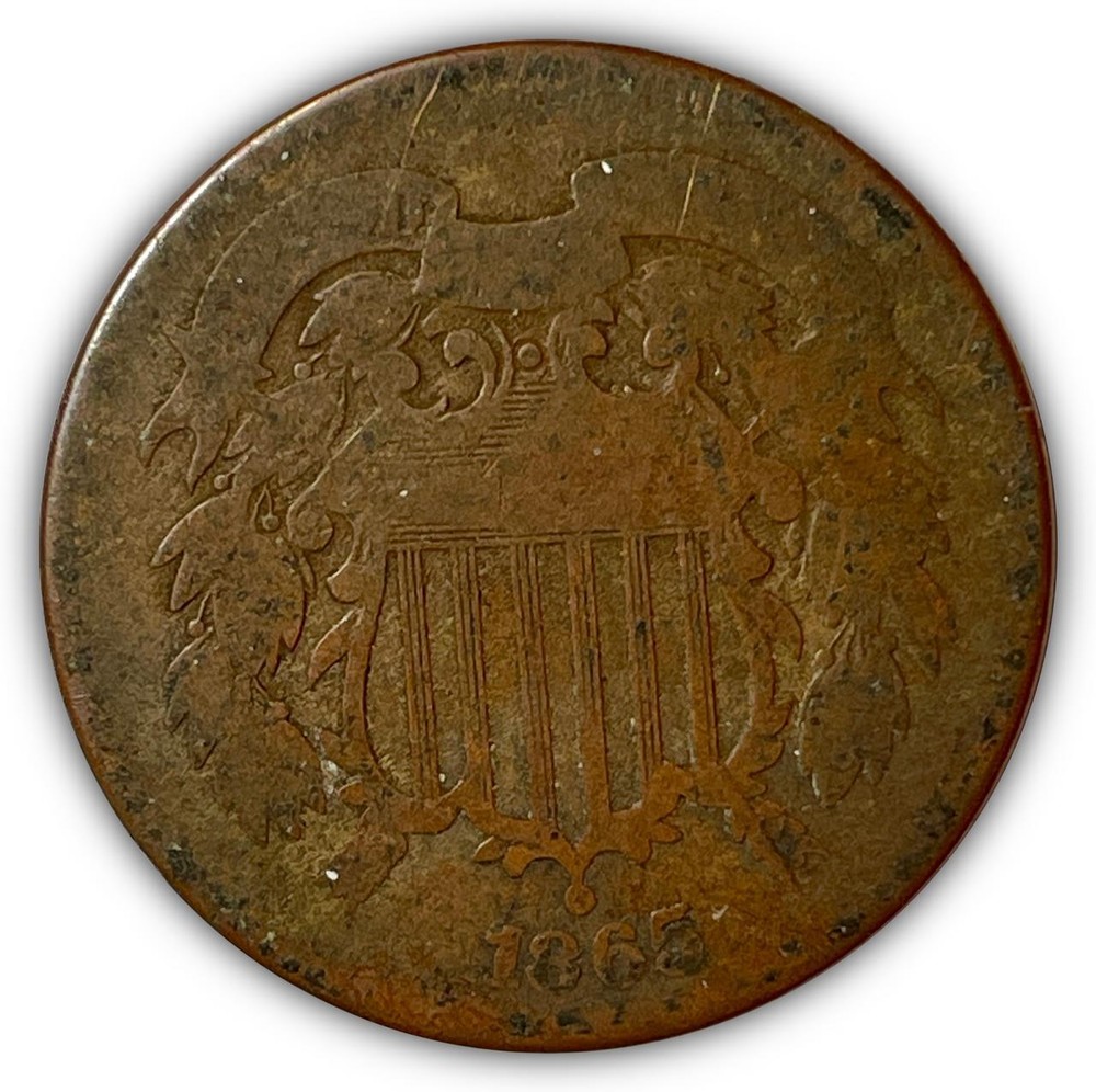 1865 Two Cent Piece Good G Coin #5172