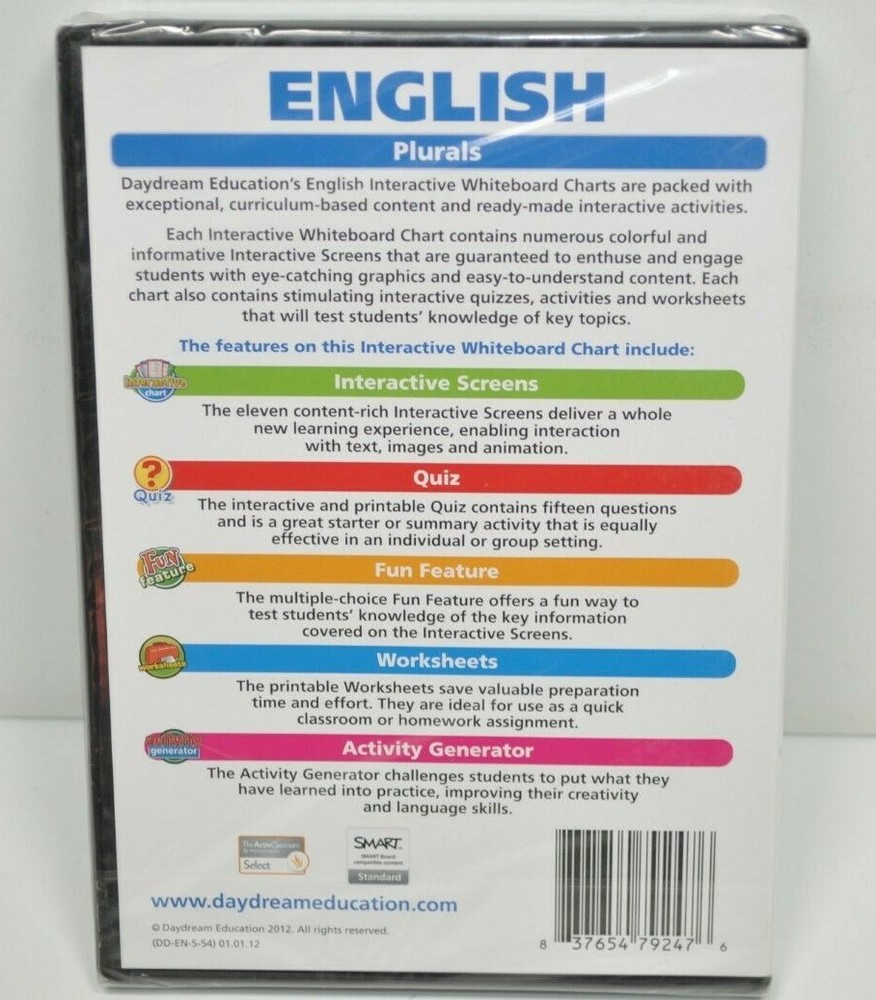NEW Daydream Education Interactive Whiteboard Software: English - Plurals