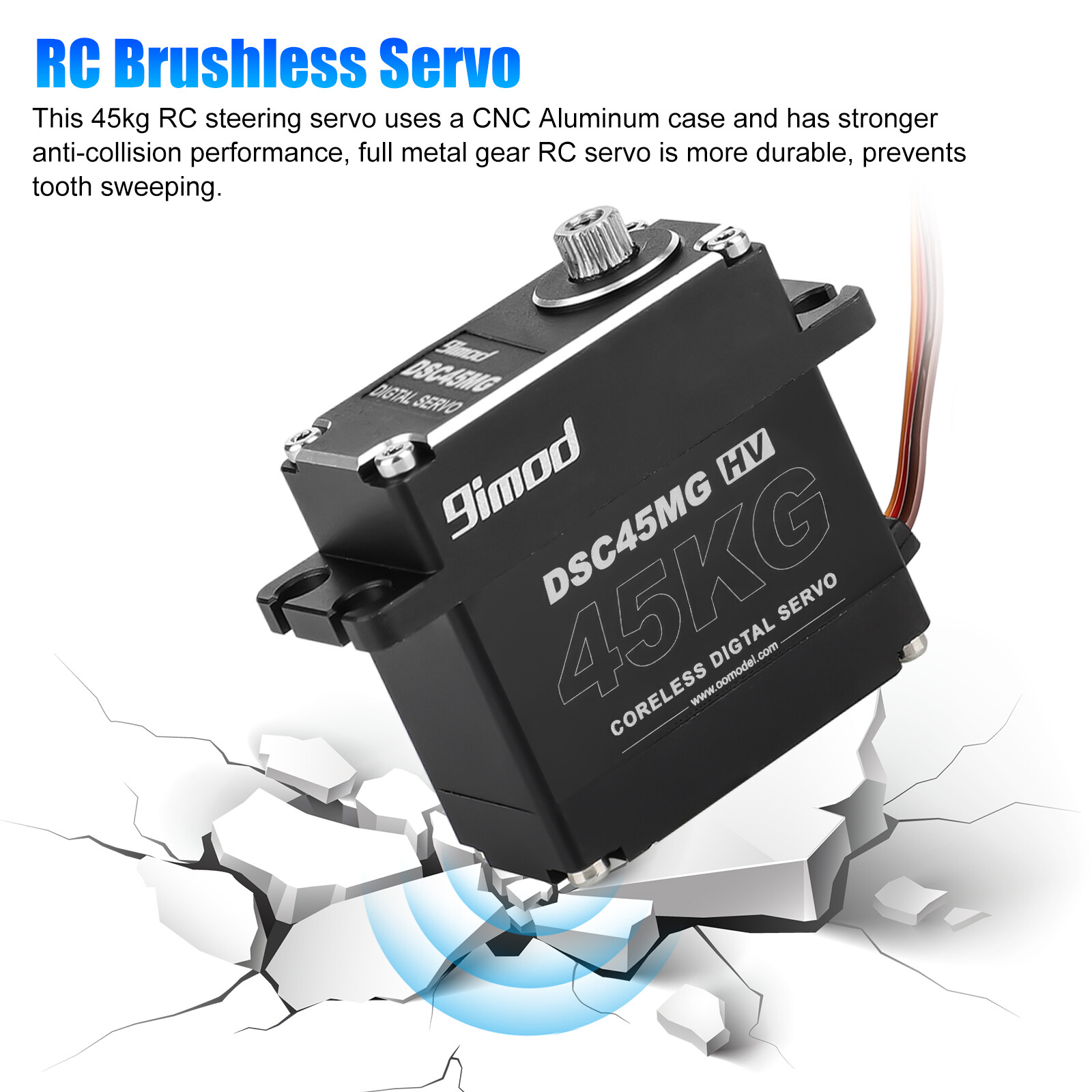 45KG Waterproof Digital Servo DSC45MG Metal Gear High Torque for 1/10 RC Crawler