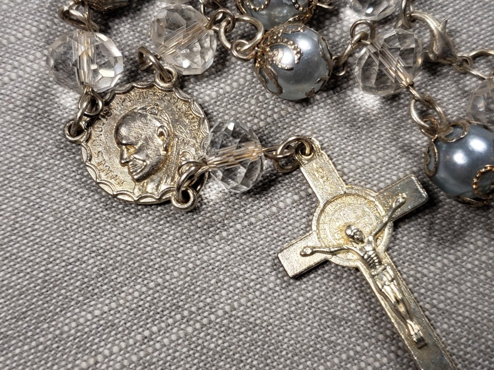 Beautiful Rosary Chaplet St John Paul II Religious Christian Gift C24