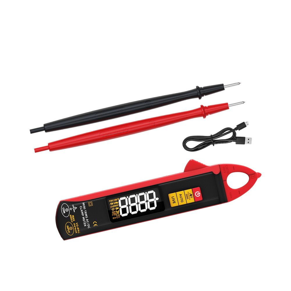 BSIDE UX1 Mini Clamp Meter Digital AC DC Current Voltage Temperature MultimeteCb