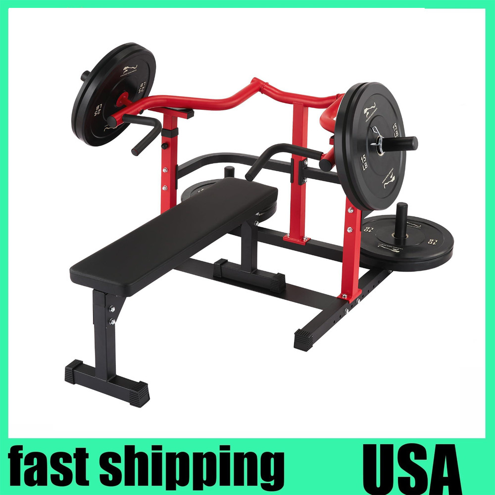 Chest Press Machine with Adjustable Flat Bench & Smooth Bearings,Workout Machine
