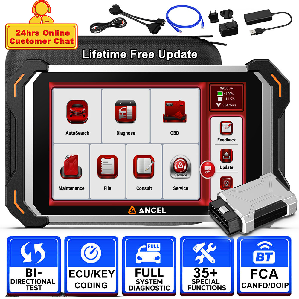 Full System Bluetooth Diagnostic Scanner Bidirectional Key Coding FCA AutoAuth