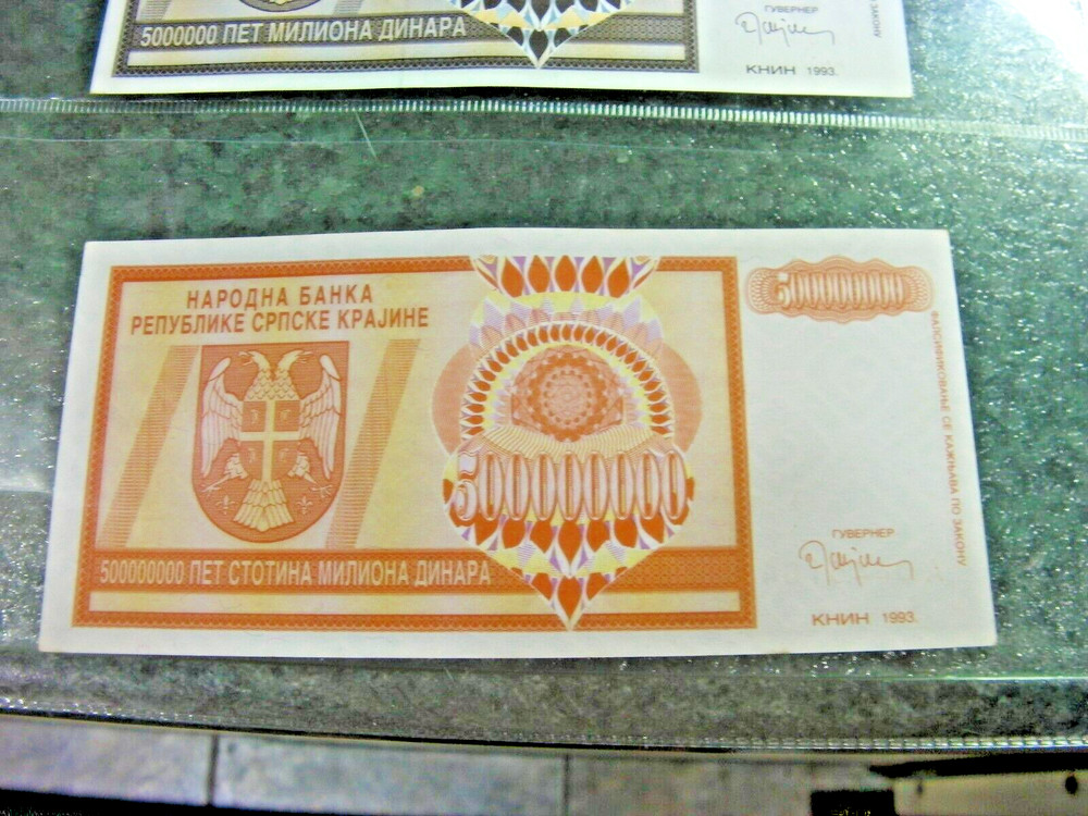+BANK NOTES WORLD CROATIA 3 NOTES G5