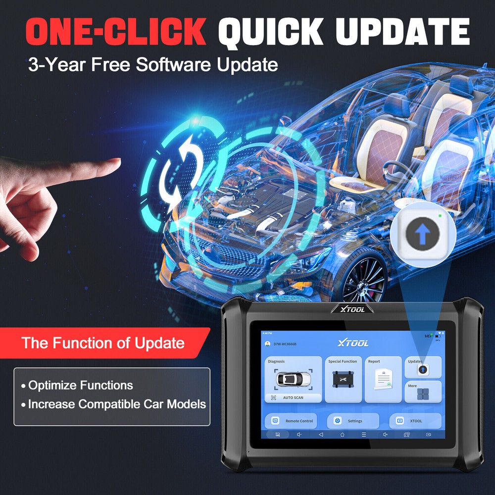 2025 XTOOL D7W V2.0 All System Diagnostic Bidirectional Scanner Key Programmer