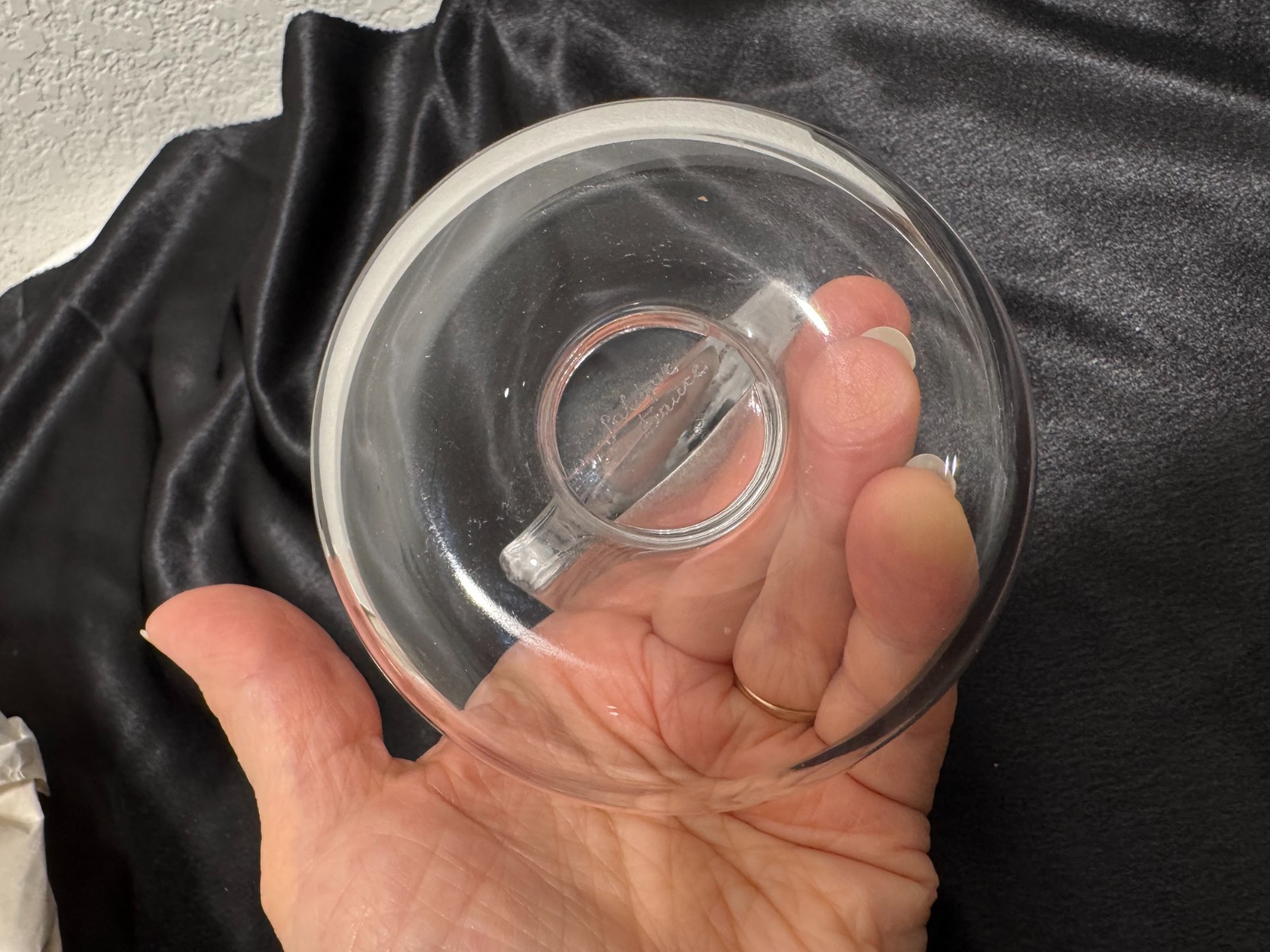 Lalique Naiade Water Nymph Nude Mermaid Pin Ring Tray Dish 4" French Glass Round