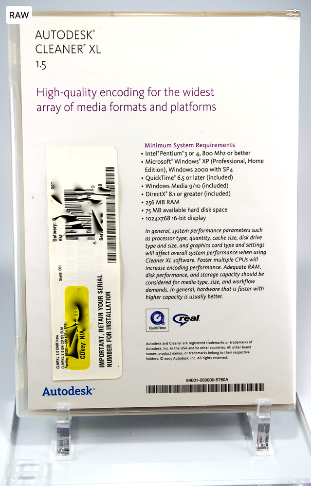 Autodesk Cleaner XL 1.5 Media Encoding Software & Serial Number CD