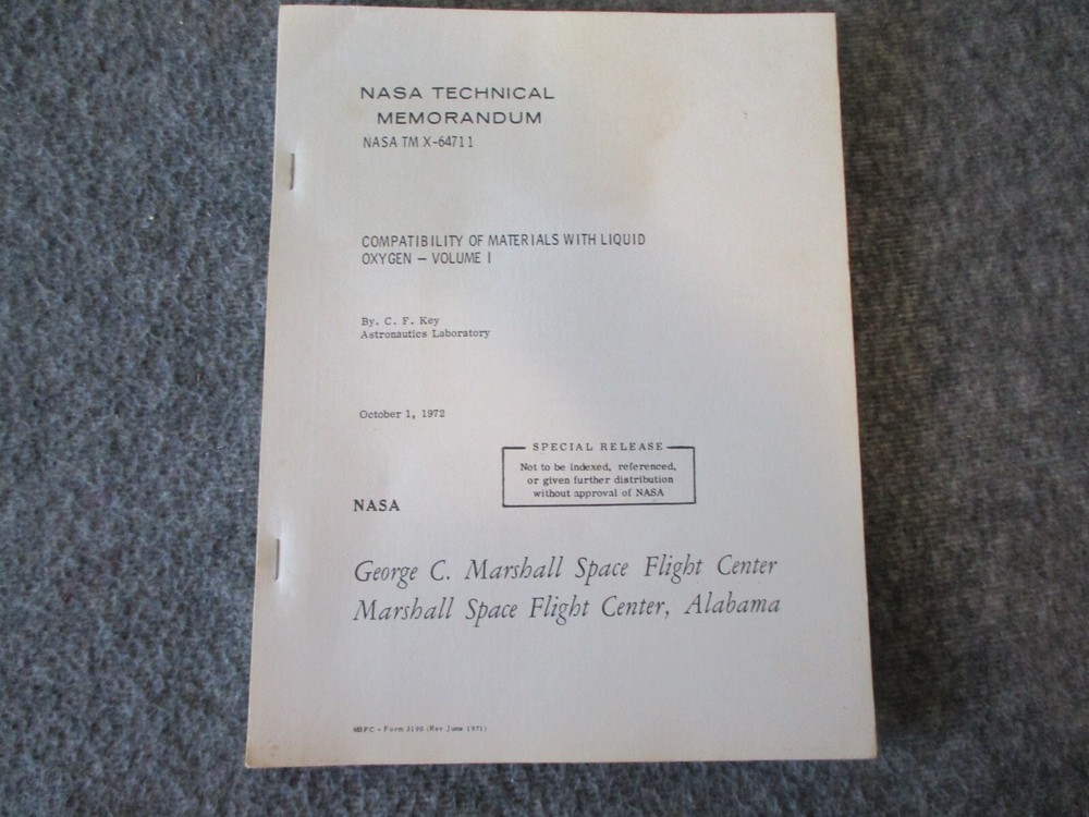 NASA MSFC/ROCKETDYNE/LOCKHEED SPACE SHUTTLE & SRB MATERIALS REPORTS 1970s