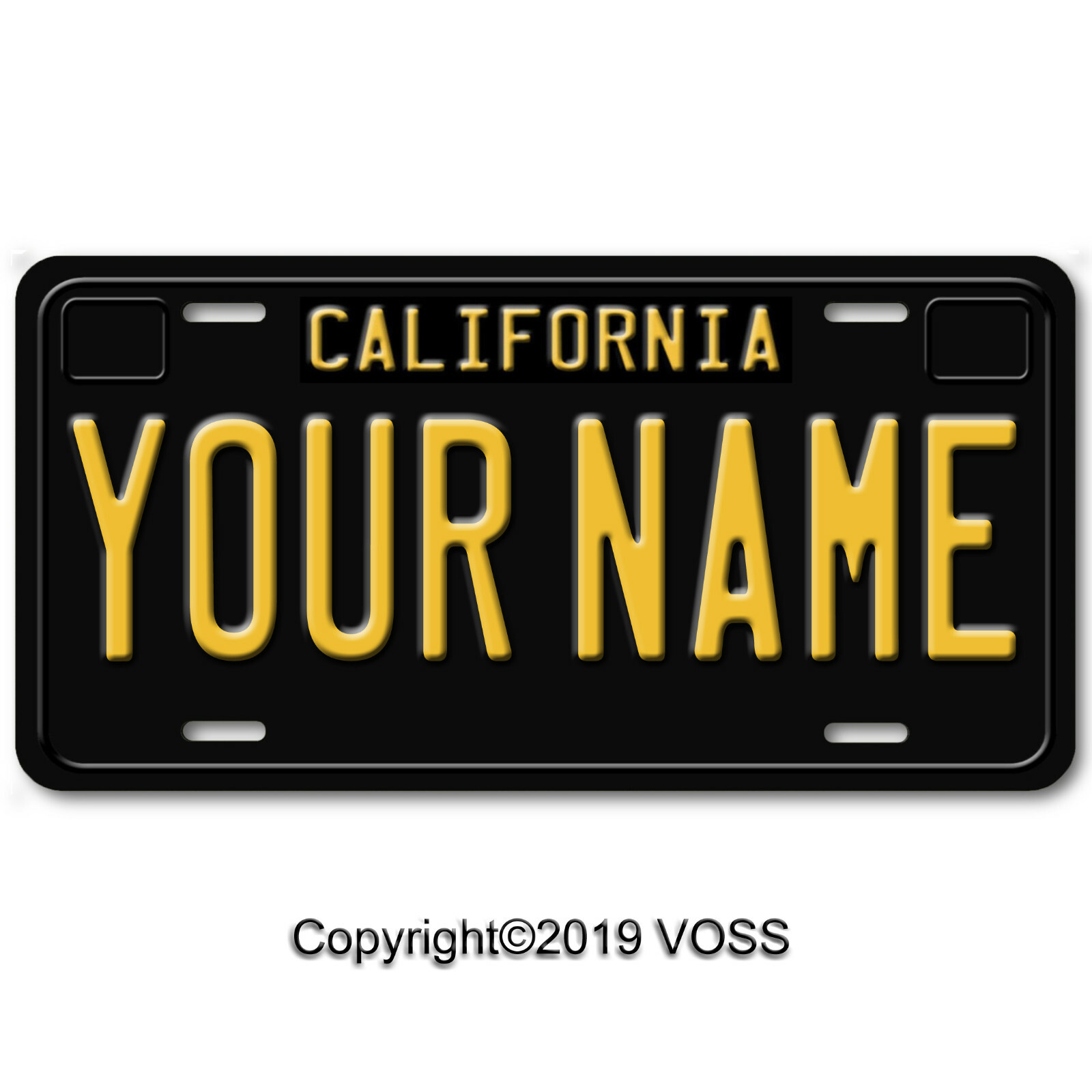 1960s California ANY TEXT Personalized Custom Aluminum FLAT License Plate Tag