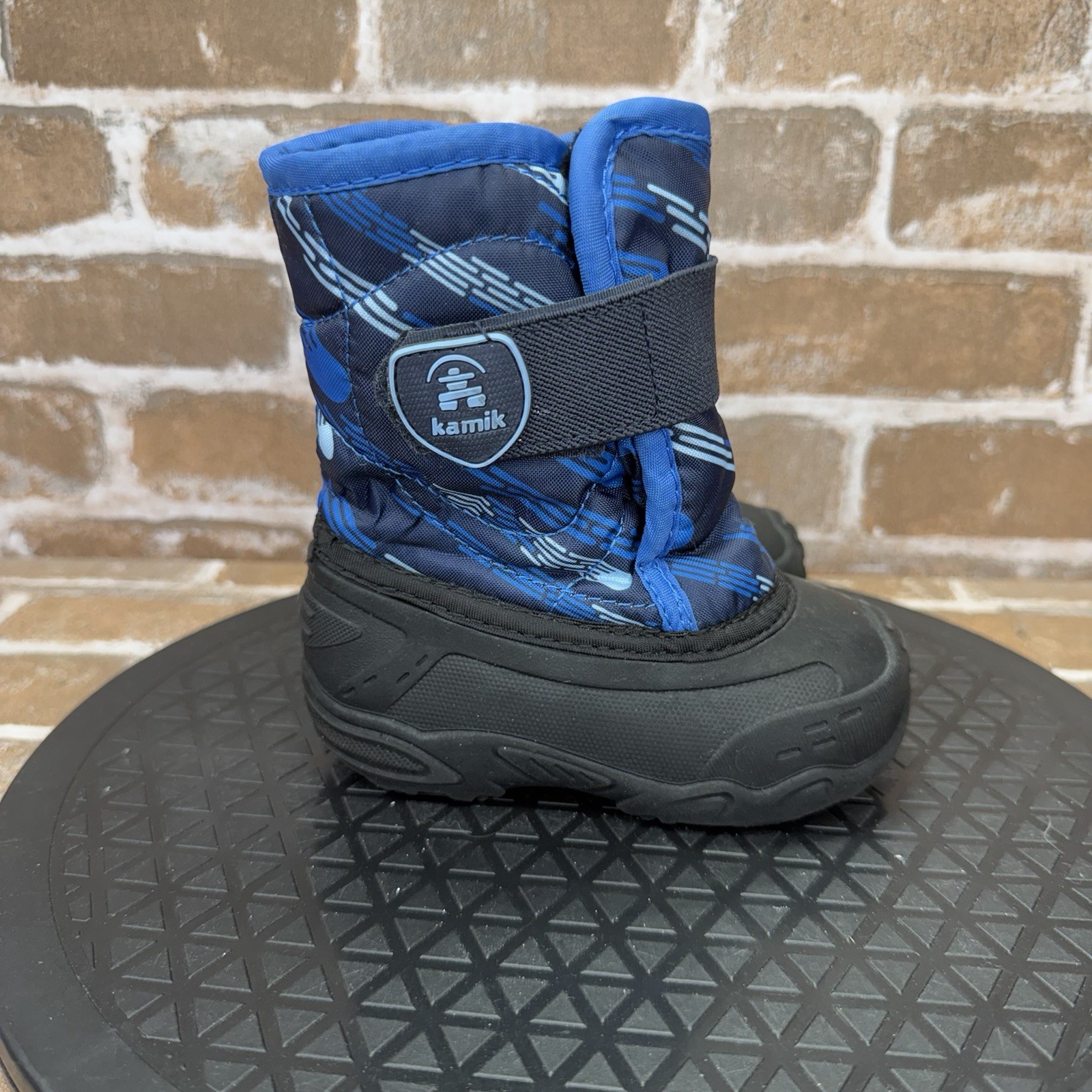 Kamik Snowybug 2 Winter Fleece Lined Snow Boots Blue Navy Toddler Boys Size 5