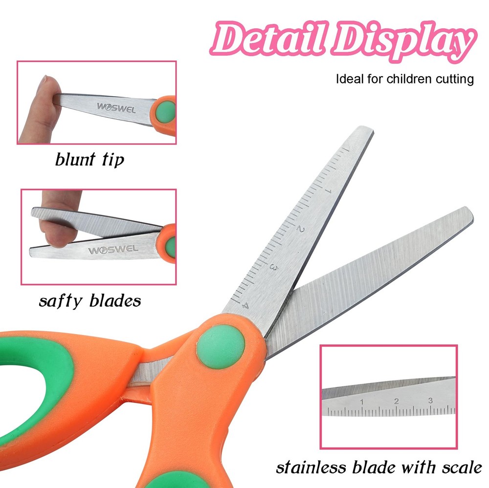 Scissors Bulk, 48 Pack Safety Blunt Tip Student Scissors, 5 “ Student Scissor...