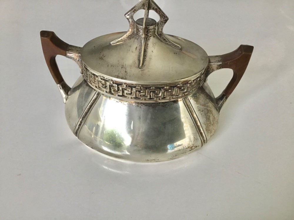 Art Deco antique German 800 solid silver sugar box
