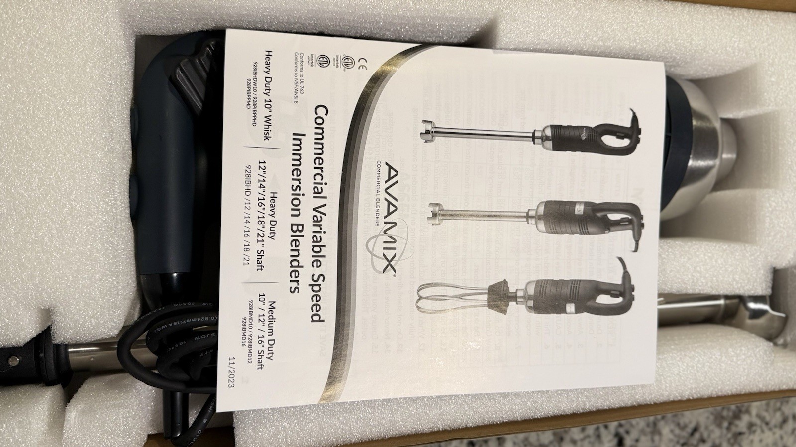Avamox Commercial Immersion Blender 21” Heavy duty series 1 1/4HP Motor