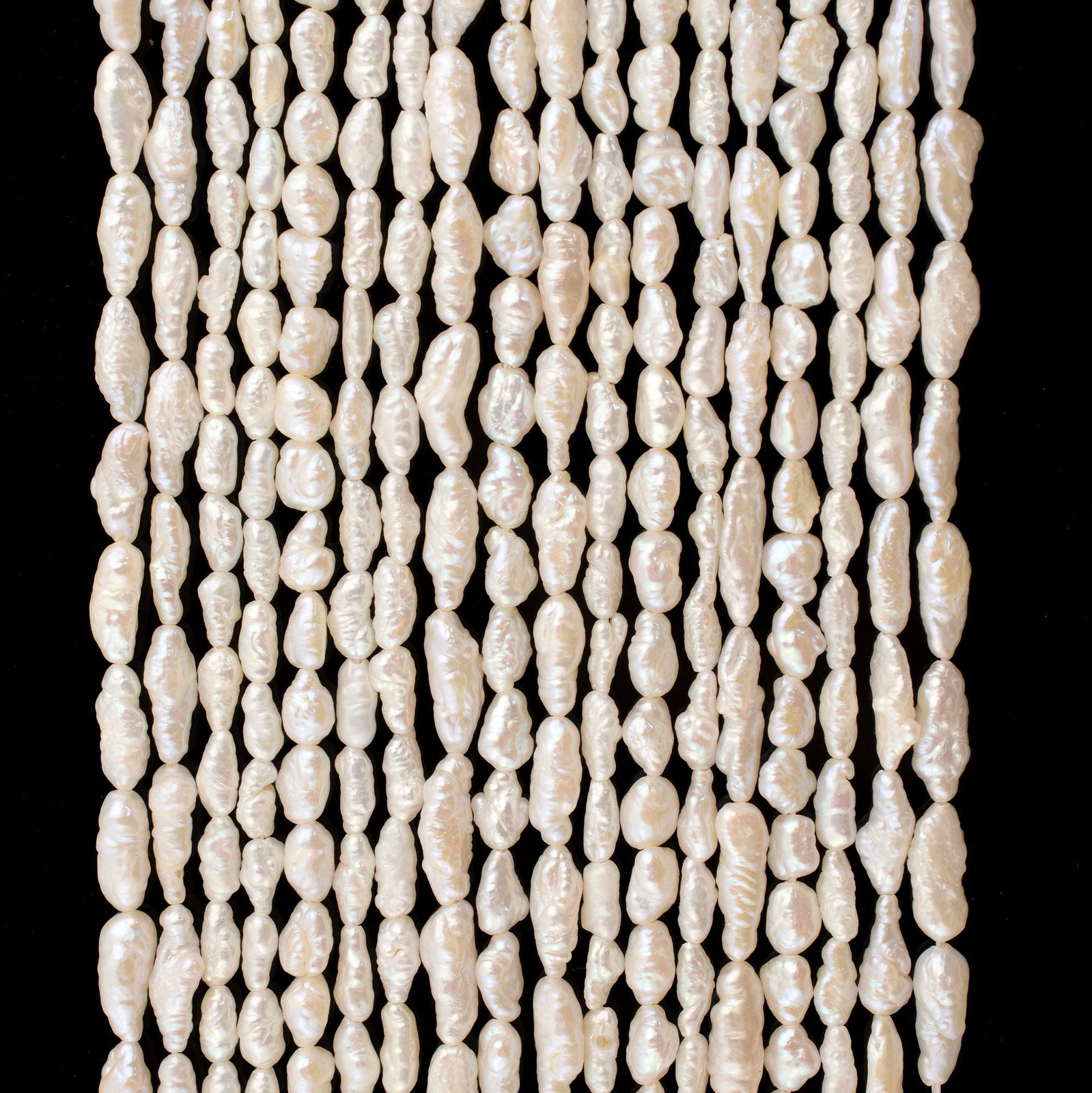 Vintage Japanese Rice Pearl Beads 4mm White Oval 16 Inch Strand