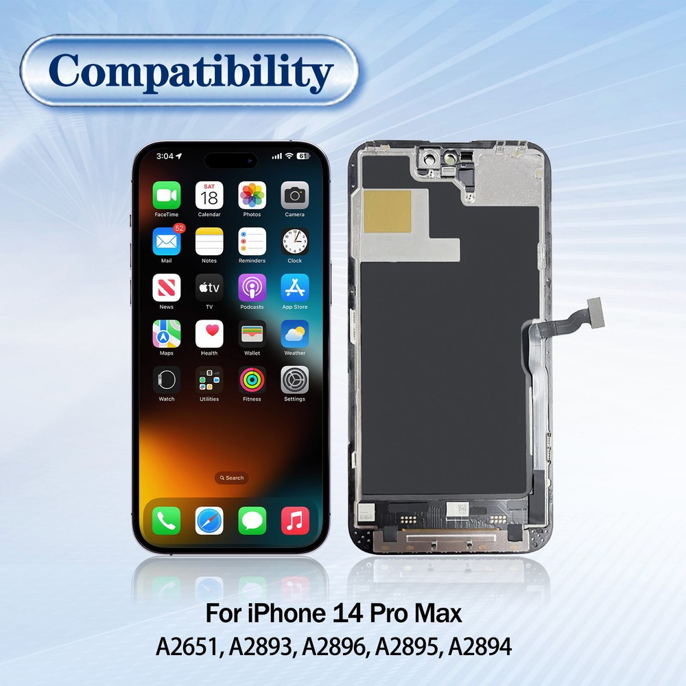 For iPhone 14 Pro Max LCD Display Screen Touch Digitizer Replacement Assembly