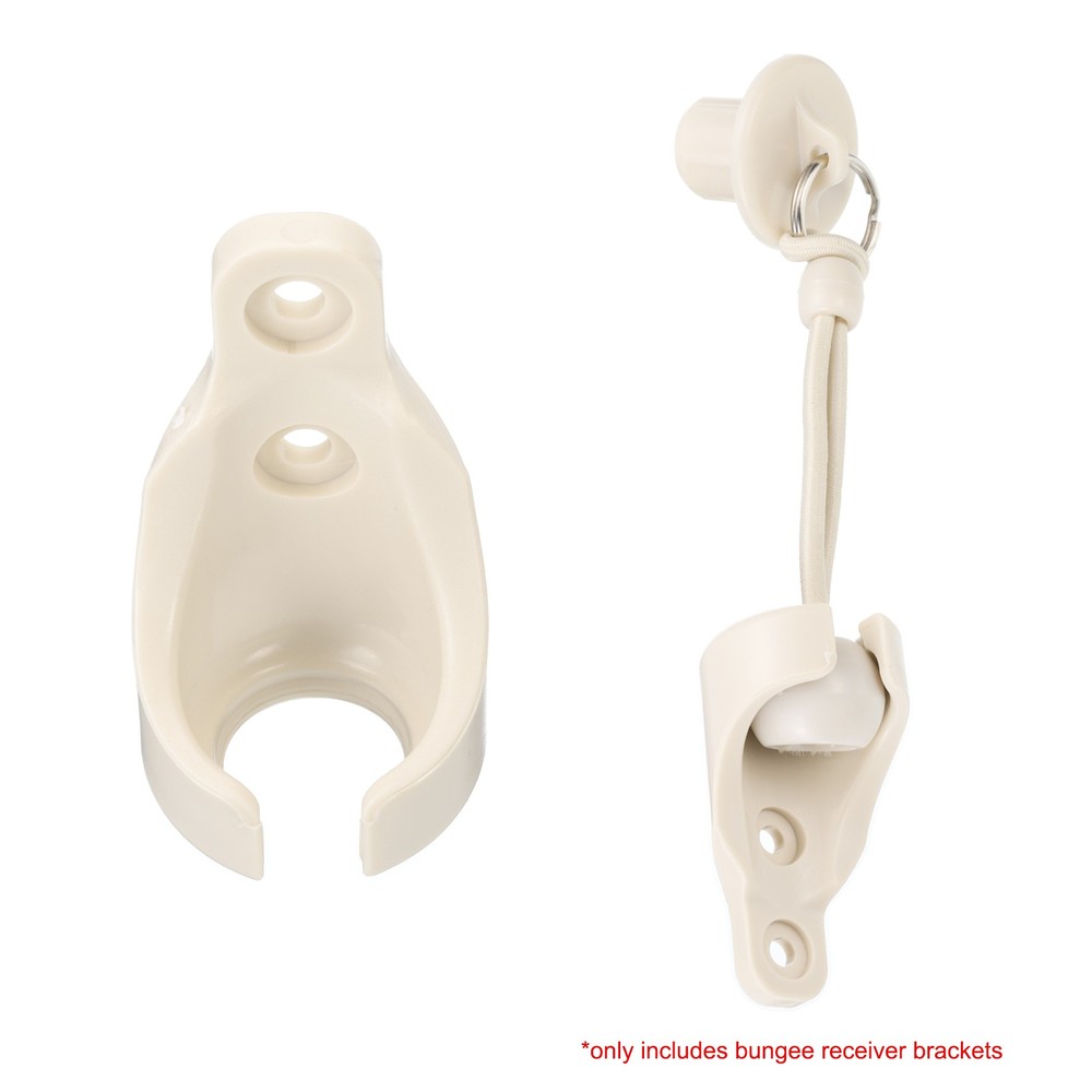 4Pcs Bungee Receiver Brackets Plastic for Roller Shade Tie Down Straps Beige