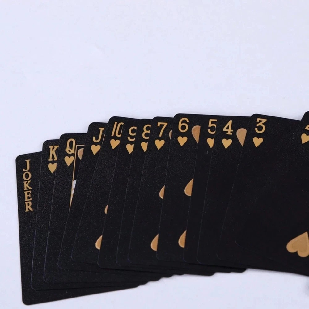 Diamond Waterproof Black Golden Cards Plastic Poker Playing HD Deck of Cards**