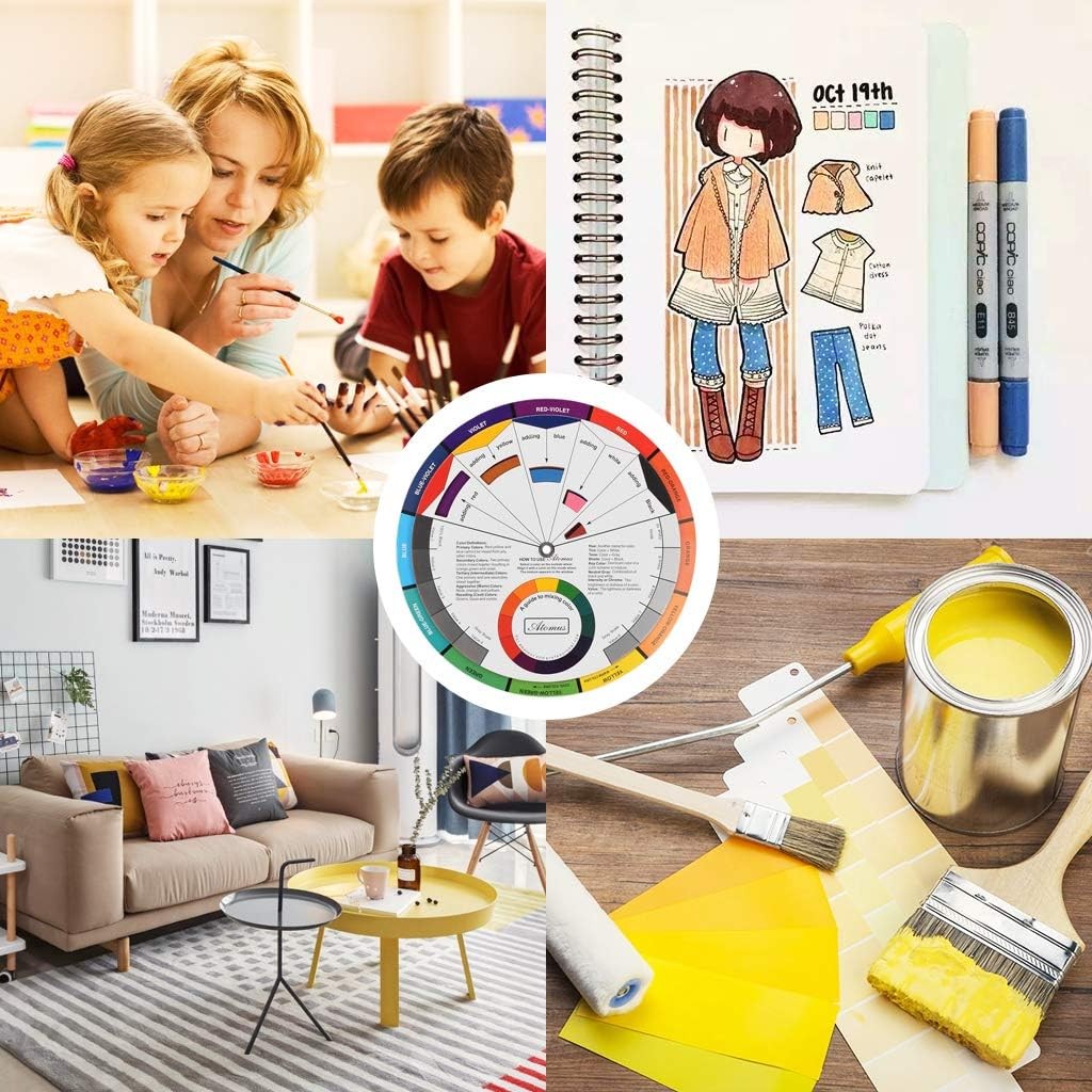 JimKing Creative Color Wheel, Paint Mixing 9.9 x inches, mutil color