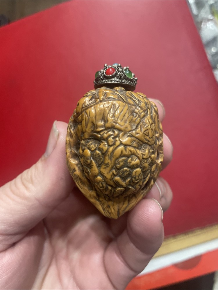 Hand Carved Walnut Snuff Box