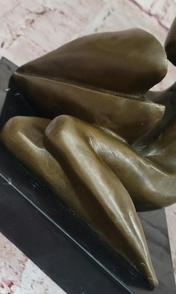 100% Solid Bronze Abstract Couple Holding Each Other by Lost Wax Method Artwork