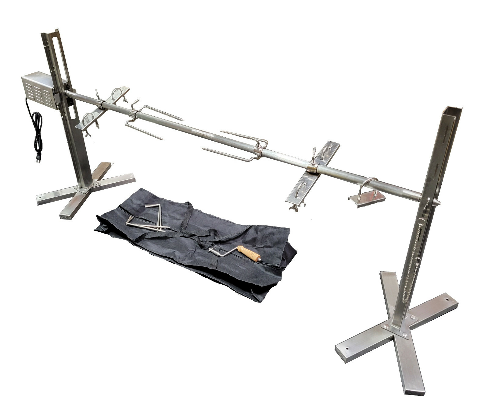 HD 40 Watt Portable BBQ Pig,Lamb Spit Roaster Rotisserie Kit 58" Long Spit Rod