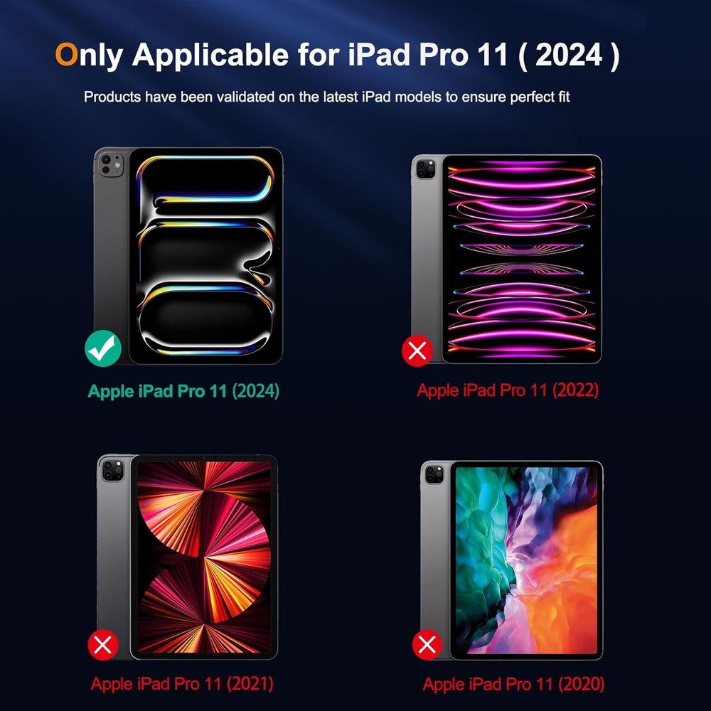 Screen Protector Compatible With iPad Pro 11 Inch (2024) [2+2 Pack]