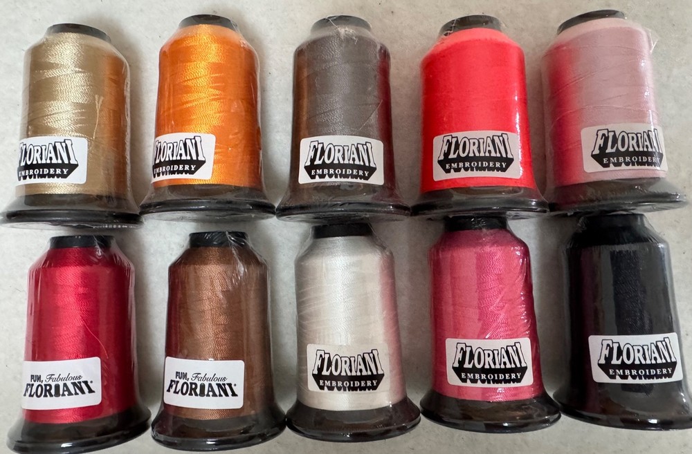 Floriani Embroidery Thread 10 New Spools Polyester Multiple Colors