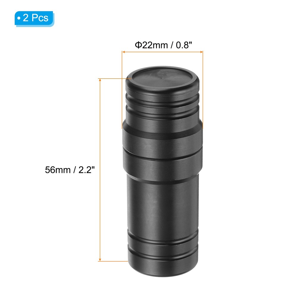 2Pcs Pool Cue Joint Protector 3/8x10 Billiard Cue Joint Thread Cap Black