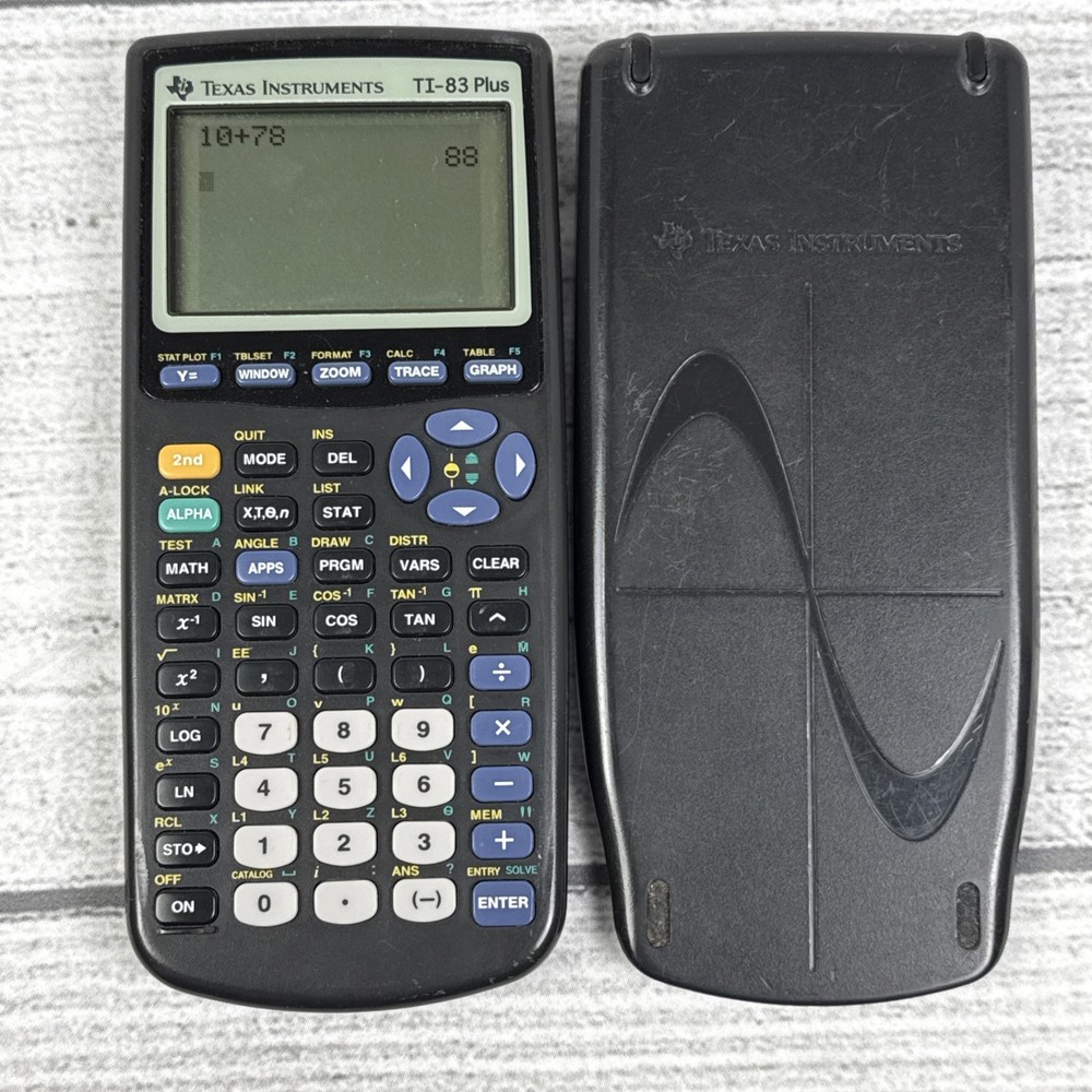 Texas Instruments ti-83 plus Tested Works Black With Case