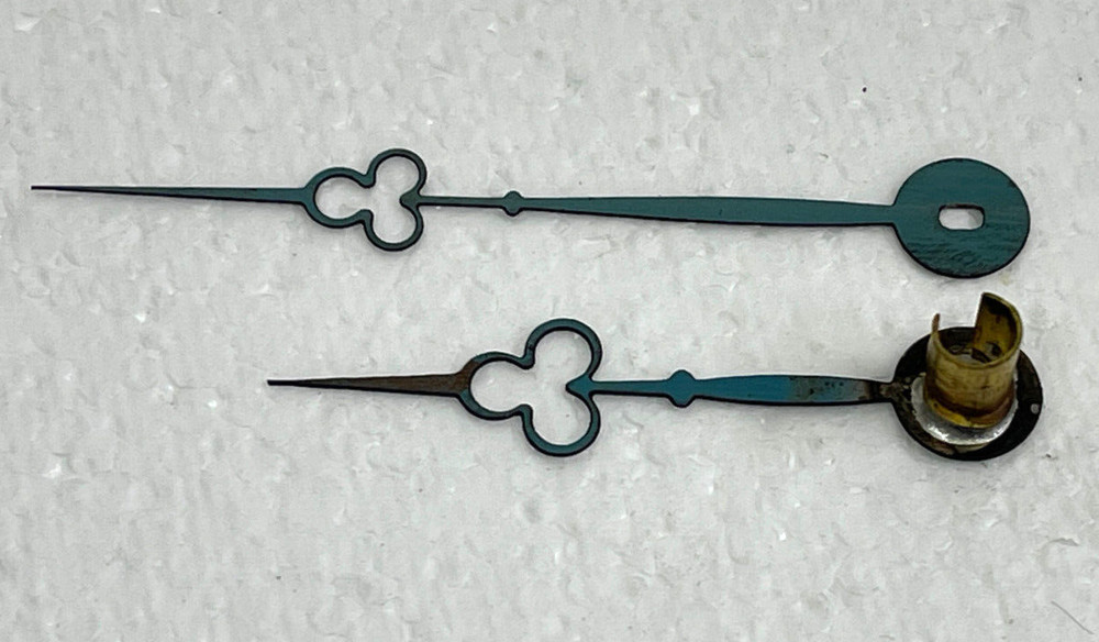 Antique 4 1/2" Dial Blued Trefoil Replacement Clock Hands